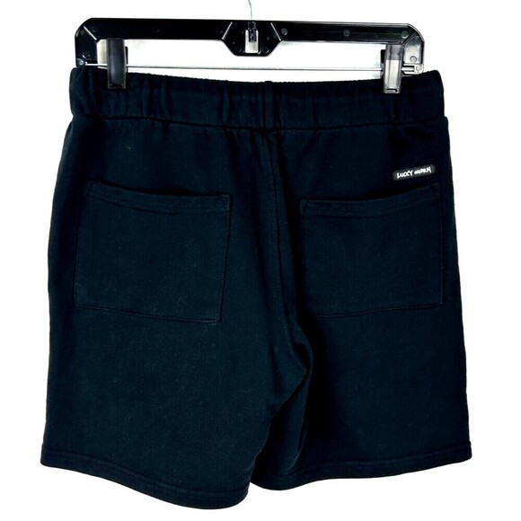 BKYS Lucky Charm Mens Sz S Black Summer Sweat Shorts Fleece Embroidered Comfort - Picture 6 of 12